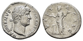 HADRIAN (117-138). Denarius. Rome.

Obv: HADRIANVS AVG COS III P P.
Laureate head right.
Rev: PIETAS AVG.
Pietas standing facing, both hands raised, a...