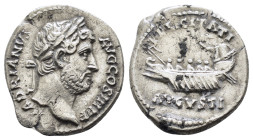 HADRIAN (117-138). Rome.Denarius.

Obv: HADRIANVS AVG COS III P P.
Laureate head right.
Rev: FELICITATI AVGVSTI .
Galley left.
RIC II 1400.

C...