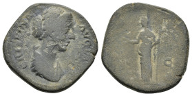 CRISPINA (Augusta, 178-182). Dupondius or As. Rome.

Obv: CRISPINA AVGVSTA.
Draped bust right.
Rev: IVNO LVCINA / S - C.
Juno standing left, holding p...