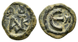 JUSTIN II (565-578 AD). Ae. Pentanummium. Theoupolis (Antioch).

Condition : Good very fine.

Weight : 2.37 gr.
Diameter : 14 mm.