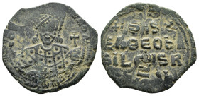 CONSTANTINE VII and ROMANUS I. AD. 920-944. AE follis. Constantinople. 

Obv: +COnST' bASIL' ROm, crowned facing bust of Constantine VII with short be...