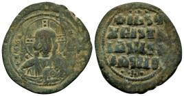 ANONYMOUS FOLLES. Class A3. Attributed to Basil II & Constantine VIII (976-1025). Follis. Constantinople.

Obv: + ЄMMANOVHΛ / IC - XC.
Facing bust of ...