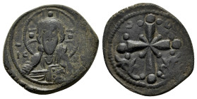 NICEPHORUS III. (1078-1081 AD). Ae. Class I Anonymous Follis. Constantinople.

Obv : IC XC to left and right of bust of Christ, nimbate, facing, right...