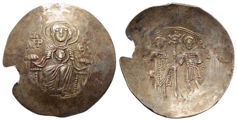 MANUEL I COMNENUS (1143-1180 AD). EL Aspron Trachy. Thessalonica.

Obv: MP - Θ...