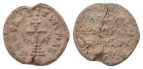 BYZANTINE LEAD SEAL. (Circa 7th-11th Century).Pb.

Condition: Good very fine

Weight: 6.08 g
Diameter: 23.23 mm