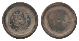 BYZANTINE LEAD SEAL. (Circa 7th-11th Century).Pb.

Condition: Good very fine

Weight: 8.70 g
Diameter: 20.58 mm