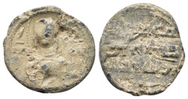 BYZANTINE LEAD SEAL.(Circa 7th-11th Century).Pb.

Condition : Good very fine.

Weight : 6.41 gr.
Diameter : 22 mm.