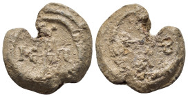 BYZANTINE LEAD SEAL.(Circa 7th-11th Century).Pb.

Condition : Good very fine.

Weight : 13.84 gr.
Diameter : 25 mm.