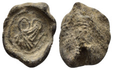 BYZANTINE LEAD SEAL.(Circa 7th-11th Century).Pb.

Condition : Good very fine.

Weight : 5.79 gr.
Diameter : 16 mm.