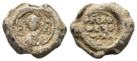 BYZANTINE LEAD SEAL.(Circa 7th-11th Century). Pb.

Condition : Good very fine.

Weight : 5.60 gr.
Diameter : 16 mm.