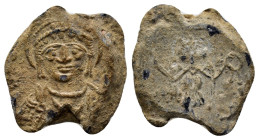 BYZANTINE LEAD SEAL.(Circa 7th-11th Century).Pb.

Condition : Good very fine.

Weight : 8.02 gr
Diameter : 19 mm