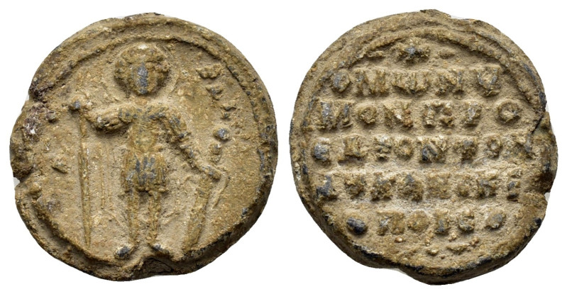 BYZANTINE LEAD SEAL.(Circa 7th-11th Century).Pb.

Condition : Good very fine.

W...