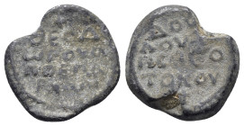 BYZANTINE LEAD SEAL.(Circa 7th-11th Century).Pb.

Condition : Good very fine.

Weight : 6.13 gr.
Diameter : 18 mm.