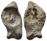 BYZANTINE LEAD SEAL.(Circa 7th-11th Century).Pb.

Condition : Good very fine.

Weight : 8.14 gr.
Diameter : 15 mm.