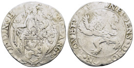 NETHERLANDS. Holland. Lion Dollar or Leeuwendaalder (1576).

Obv: MO NO ARG ORDIN HOL. Knight standing left, head right, holding up garnished coat-o...
