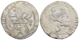 NETHERLANDS. Holland. Lion Dollar or Leeuwendaalder (1576).

Obv: MO NO ARG ORDIN HOL. Knight standing left, head right, holding up garnished coat-o...