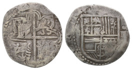SPAIN. Felipe III (1598-1621). Cob 4 Reales. Uncertain date.

Obv: Crowned coat-of-arms.
Rev: Coat-of-arms.
KM 33.
Condition: Good fine.
Weight:...