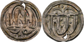 DENMARK. Semi-Bracteate, ND (958-985). Haithabu (Hedeby) Mint. Harald Blåtand (Bluetooth). NGC Unc Details--Holed.
Hauberg-1; Malmer-KG 9b:II; Bruun-...