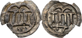 DENMARK. Semi-Bracteate, ND (958-985). Haithabu (Hedeby) Mint. Harald Blåtand (Bluetooth). NGC--Chipped.
Hauberg-1; Malmer-KG 9b:III; Bruun-1261. Wei...