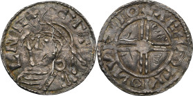DENMARK. Penny, ND (1035-1042). Unknown Danish Mint. Harthacnut (Hardeknud). NGC AU Details--Peck Marked.
Hbg-cf. 9; Bruun-1399. Weight: 1.15 gms. Im...