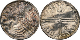 DENMARK. Penny, ND (1035-1042). Lund Mint. Harthacnut (Hardeknud). NGC Unc Details--Peck Marked.
Hauberg-28; C. J. Becker-H38/15; Bruun-1449. Weight:...