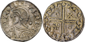 DENMARK. Penny, ND (1042-1047). Lund Mint. Magnus I, "the Good" (Magnus den gode). NGC Unc Details--Bent.
Hauberg-1; C. J. Becker-M5/228; Bruun-1549....