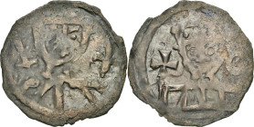 DENMARK. Penny, ND (1202-1241). Lund Mint. Valdemar II (the Victorious). NGC VF-30.
Hauberg-15; Poulsen-SK39; Bruun-2377. Weight: 0.63 gms. Deep, dar...
