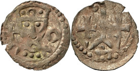 DENMARK. Penny, ND (1202-1241). Northern Jutland. Valdemar II (the Victorious). NGC Unc Details--Environmental Damage.
Hauberg-GF33; Galster-GF31; Br...