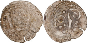 DENMARK. Penny, ND (1252-1259). Lund Mint. Christopher I. FINE.
MB-57; Sieg-57; Bruun-2805 (illustrated, plate 15). Weight: 0.96 gms. Minor chips and...