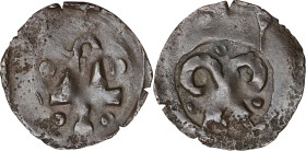 DENMARK. Penny, ND (1286-1319). Roskilde Mint. Erik VI (Menved). VERY FINE.
MB-366; Sieg-366; Bruun-3172 (illustrated, plate 23). Weight: 0.98 gms. W...