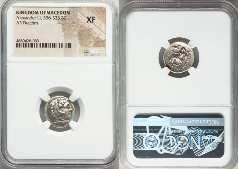 MACEDONIAN KINGDOM. Alexander III the Great (336-323 BC). AR drachm (16mm, 7h). ...