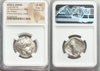 ATTICA. Athens. Ca. 440-404 BC. AR tetradrachm (25mm, 17.20 gm, 10h). NGC Choice AU 5/5 - 4/5. Mid-mass coinage issue. Head of Athena right, wearing c...