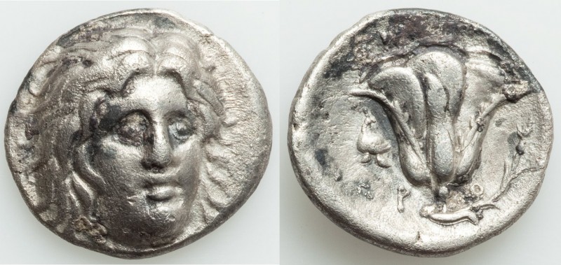 CARIAN ISLANDS. Rhodes. Ca. 300-250 BC. AR didrachm (20mm, 6.46 gm, 12h). VF. Ca...