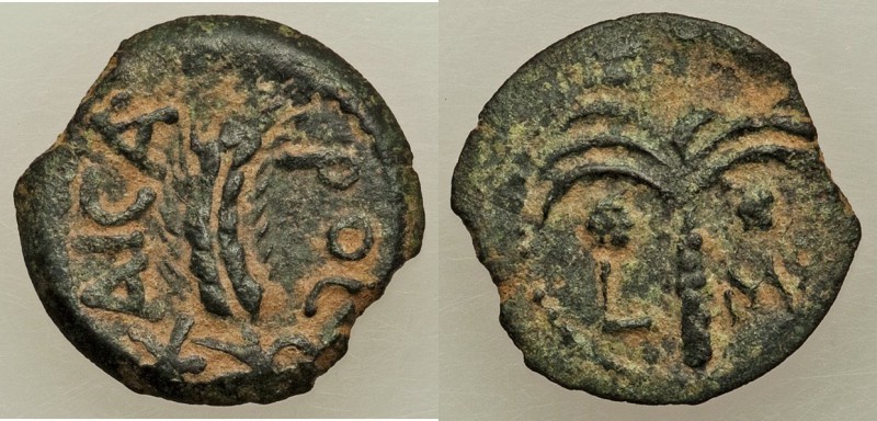 JUDAEA. Roman Procurators. Marcus Ambibulus (AD 9-12). AE prutah (17mm, 1.47 gm,...