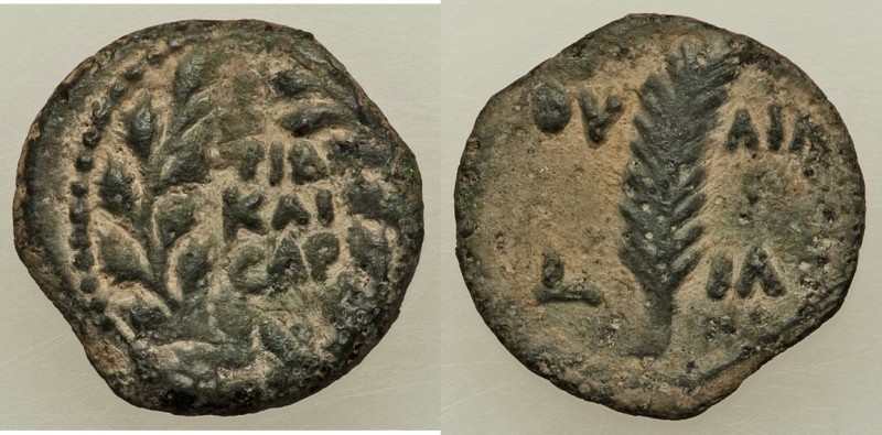 JUDAEA. Roman Procurators. Valerius Gratus (AD 15-26). AE prutah (15mm, 1.89 gm,...