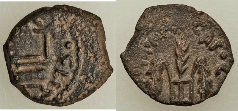 JUDAEA. Roman Procurators. Pontius Pilate (AD 26-36). AE prutah (15mm, 2.07 gm, ...