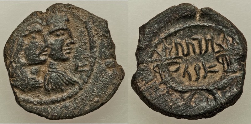 NABATAEAN KINGDOM. Aretas IV and Shaqilat (9 BC-AD 40). AE (19mm, 4.50 gm, 12h)....