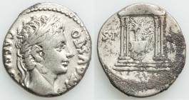 Augustus (27 BC-AD 14). AR denarius (18mm, 3.76 gm, 6h). VF, encrustation. Spanish mint (Colonia Patricia?), ca. 18 BC. CAESARI-AVGVSTO, laureate head...