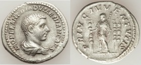 Diadumenian, as Caesar (AD 217-218). AR denarius (20mm, 3.06 gm, 12h). VF. Rome, AD 217. M OPEL ANT DIADVMENIAN CAES, bare headed, draped bust of Diad...