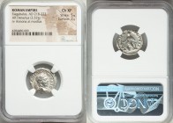 Elagabalus (AD 218-222). AR denarius (18mm, 2.57 gm, 5h). NGC Choice XF 5/5 - 2/5. Rome. IMP ANTONINVS AVG, laureate, draped and cuirassed bust of Ela...
