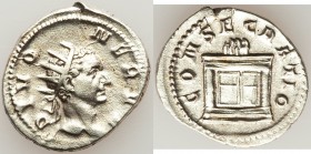 Divus Nerva (died AD 98) AR antoninianus (23mm, 4.58 gm, 2h). VF, porous. Rome, commemorative issue struck under Trajan Decius, AD 250-251. DIVO-NERVA...