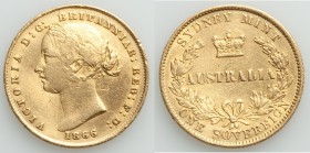 Victoria gold Sovereign 1866-SYDNEY VF (cleaned), Sydney mint, KM4. 22mm. 7.96gm. AGW 0.2353 oz.

HID09801242017