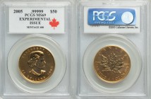 Elizabeth II gold 50 Dollars 2005 MS69 PCGS, Royal Canadian mint, KM-Unl. Fr-B1var. Mintage: 600 (200 later melted). With an extraordinarily pure fine...