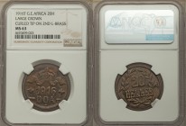 German Colony. Wilhelm II "Large Crown" 20 Heller 1916-T MS63 NGC, Tabora mint, KM15a. "Curled tip on second L" variety. 

HID09801242017