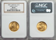 Victoria gold Sovereign 1887 MS64 NGC, KM766. Jubilee head issue. 

HID09801242017