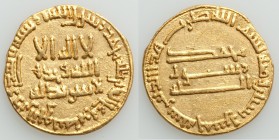 Abbasid. temp. al-Mahdi (AH 158-169 / 775-795 AD) gold Dinar AH 165 (782/3) XF, No mint (likely Madinat al-Salam), A-214 19mm. 4.12gm.

HID09801242017