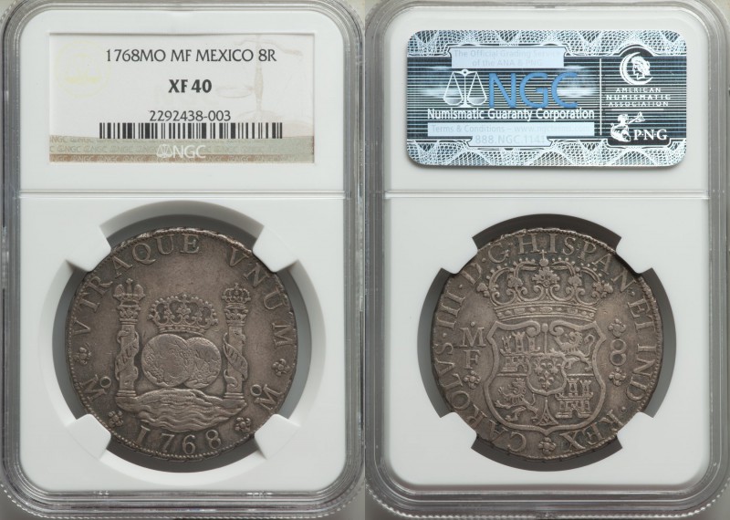 Charles III 8 Reales 1768 Mo-MF XF40 NGC, Mexico City mint, KM105.

HID098012420...