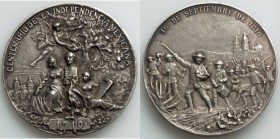 Estados Unidos silver "Independence" Medal 1910 XF (edge bumps), Grove-380a. 50mm. 69.26gm. For the 100th anniversary of independence. CENTENARIO DE L...