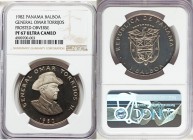 Republic Balboa 1982 PR67 Ultra Cameo NGC, KM76. Frosted Obverse variety. General Omar Torrijos Commemorative. 

HID09801242017