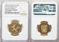Republic gold Proof 100 Balboas 1980-FM PR70 Ultra Cameo NGC, Franklin mint, KM66. Mintage: 2411. Absolute gem issued to commemorate Pre-Columbian Art...